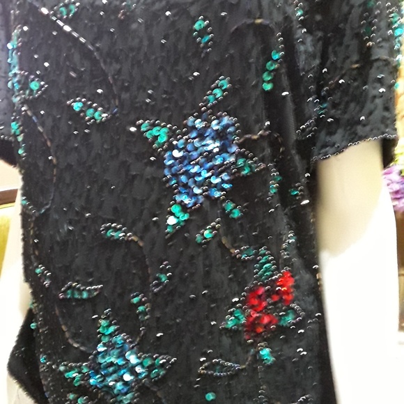 Beaded Evening Top by Brillante by J.A 1X - Picture 3 of 6
